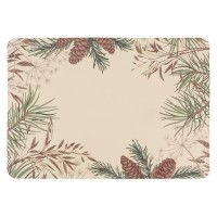 Lot de 6 sets de table en plastique vinyle, décor pommes de pin