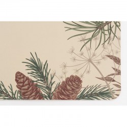 Lot de 6 sets de table en plastique vinyle, décor pommes de pin