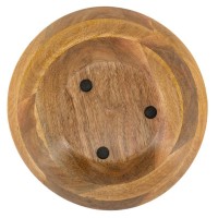 Saladier ronde en bois de manguier et résine décor fleurs ø 30 h 10cm