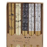 5 paires de baguettes chinoises en bambou motifs animaux