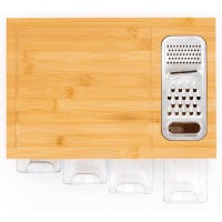 Planche à découper en bambou avec râpe et tiroirs