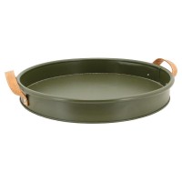 Metallilokero pyöreä väri Khaki käsittelee polyuretaania