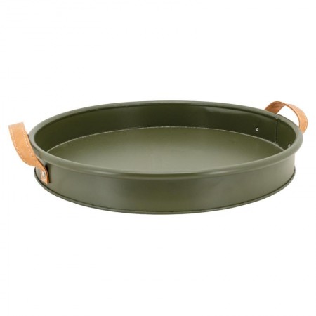 Metalowa taca Okrągły Kolor Khaki Obsługuje poliuretan