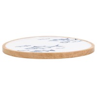 Pyöreä lokero mango-puulla ja hartsilla, kalan sisustus