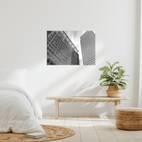 Poster affiche muur, afdrukken zwart en wit muur kunst, gebouw, gebouw, architectuur, stad