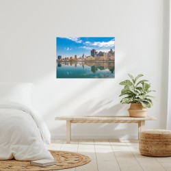 Poster Poster wall, printing photography, between buildings and reflections of the river, architecture, urban