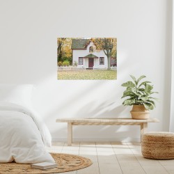 Plakat Poster Vegg, Trykking Fotografi, Idyllisk Suburban House i Hvit, Arkitektur, Urban