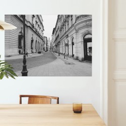 Affiche poster mural,impression photographie noir et blanc,vue rue urbaine bâtiments historique,architecture,urbain
