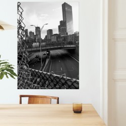 Affiche impression photographie noir et blanc | Évasion urbaine, architecture,route,ville