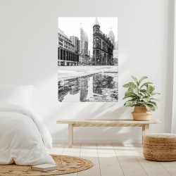 Poster Poster wall, printing black and white photography, gooderham building in Toronto