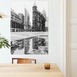 Affiche poster mural, impression photographie noir et blanc, Gooderham Building de Toronto