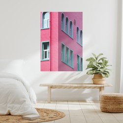 Poster Plakatvegg, Utskriftsfotografering, Rosa Bygning Fasade