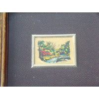 Lote de 4 molduras de madeira dourada Litografia para 23 Carat Gold Leaf