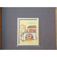 Lote de 4 molduras de madeira dourada Litografia para 23 Carat Gold Leaf