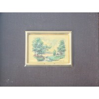 Lote de 4 molduras de madeira dourada Litografia para 23 Carat Gold Leaf