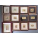 Lot of 12 small art chromolithography tables on gold leaf