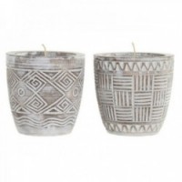 Candle DKD Home Decor Wood Wax (2 enheder)