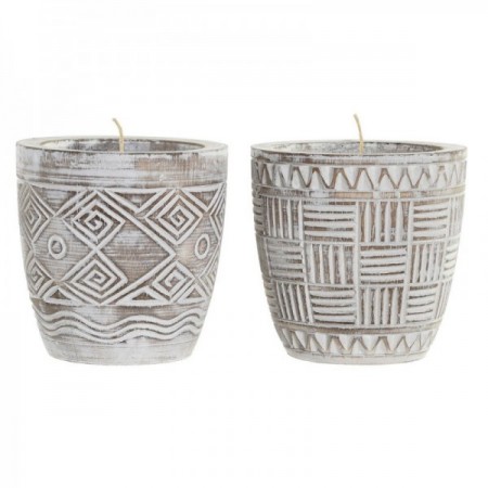 Candle DKD Home Decor Wood Wax (2 enheder)