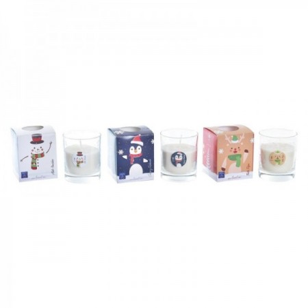 Bougie DKD Home Decor Noël Bonhomme de Neige (3 Unités)