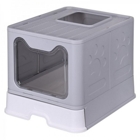 Cat Litter Tray Diamentic Yoko White Gray Plastic