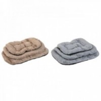 Lit pour animal domestique Home ESPRIT Marron Gris Camel Gris clair Gris foncé 90 X 63 X 10 CM 2 Unités