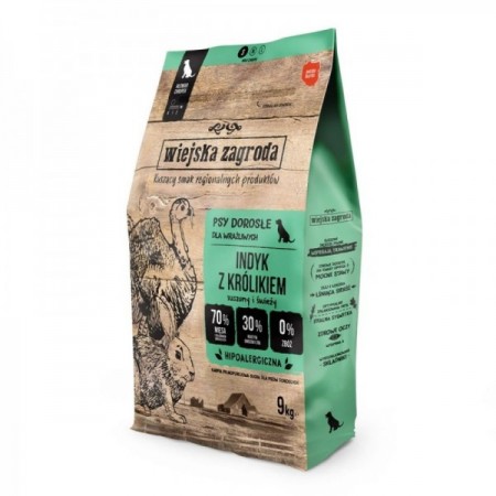 Nourriture WIEJSKA ZAGRODA Turkey with rabbit S Dinde 9 kg