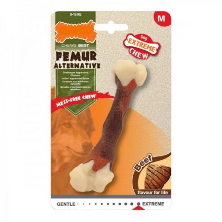 Nyllabone Dog Toy Extreme Chew Femur Calf Size XL Nylon Beef