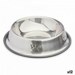 Mangeoire pour chiens Mascow 309 Gris Argenté Caoutchouc Métal 26 x 7 x 26 cm (12 Unités)