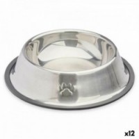 Mangeoire pour chiens Mascow 310 Gris Argenté Caoutchouc Métal 22 x 6 x 22 cm (12 Unités)