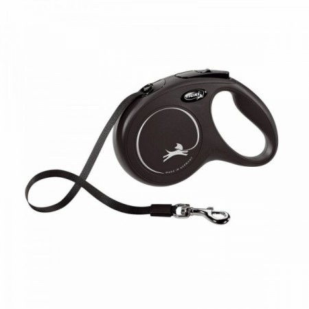 Flexi nova coleira de cão clássico 5m preto tamanho m
