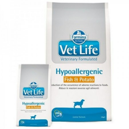 Nourriture Farmina Vet Life Hypoallergenic Fish & Potato Adulte Poisson 12 kg