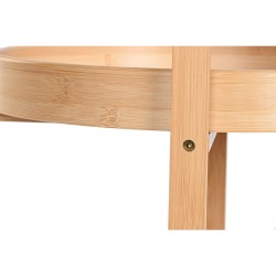 Natural Bamboo Casters Round Cart 44 x 44 x 90 cm