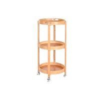 Natural Bamboo Casters Round Cart 44 x 44 x 90 cm