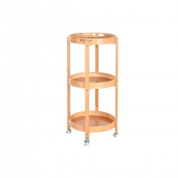 Natural Bamboo Casters Round Cart 44 x 44 x 90 cm