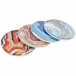 Lote de 4 óculos redondos multicolored dolomite liège moderno