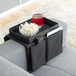 Tablett für Armlehnensofa, Pocket Storage Fernbedienung TV Wohnzimmer