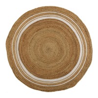 Round rug in striped jute Ø 120 cm