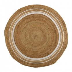 Round rug in striped jute Ø 120 cm