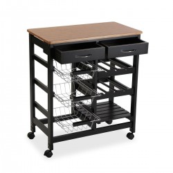 Kitchen Trolley Winner with black roulette 37 x 76 x 66 cm