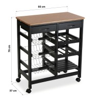 Kitchen Trolley Winner with black roulette 37 x 76 x 66 cm