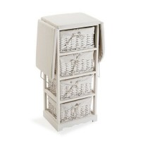 Meubilair Order Strijkplank Wood Rieten Wit (30 x 85 x 110 cm)