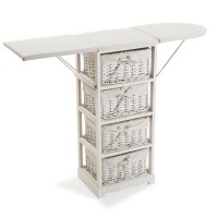 Meubilair Order Strijkplank Wood Rieten Wit (30 x 85 x 110 cm)