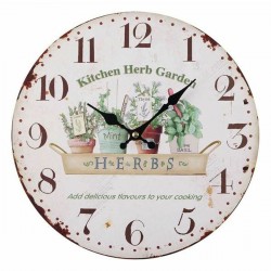 Reloj de pared Cocina redonda Metal "Hierba de jardín" 5 x 28 x 28 cm