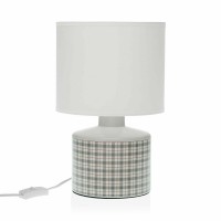 Lámpara de cama de cerámica de cerámica Lámpara de cama blanca gris blanca