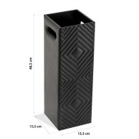 Tenedor de paraguas de cuero de piel sintética negro 15.5 x 48.5 x 15.5 cm