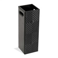 Tenedor de paraguas de cuero de piel sintética negro 15.5 x 48.5 x 15.5 cm