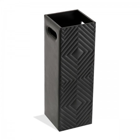 Tenedor de paraguas de cuero de piel sintética negro 15.5 x 48.5 x 15.5 cm Tenedor de paraguas de cuero de piel sintética negro 15.5 x 48.5 x 15.5 cm