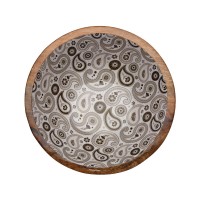 Round salad bowl in mango wood and resin Ø 30 h 7cm