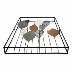 Muurdecoratie metalen gouden bladeren (5,7 x 90,8 x 50,2 cm)