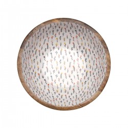 Round salad bowl with mangroke and resin Ø 30 h 10cm